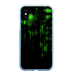 Чехол iPhone XS Max матовый Геометрический эффект матрицы, цвет: 3D-голубой
