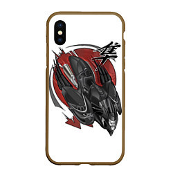 Чехол iPhone XS Max матовый Suzuki Hayabusa сокол, цвет: 3D-коричневый