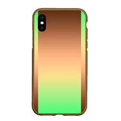 Чехол iPhone XS Max матовый Фисташковый комбинированный градиент