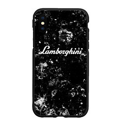 Чехол iPhone XS Max матовый Lamborghini black ice, цвет: 3D-черный