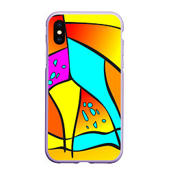 Чехол iPhone XS Max матовый Яркая абстракция, цвет: 3D-светло-сиреневый