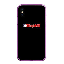 Чехол iPhone XS Max матовый Limp Bizkit logo rock, цвет: 3D-фиолетовый