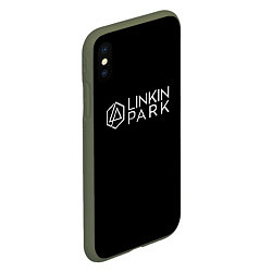 Чехол iPhone XS Max матовый Linkin parrk logo chester, цвет: 3D-темно-зеленый — фото 2