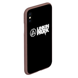 Чехол iPhone XS Max матовый Linkin park logo rock music, цвет: 3D-коричневый — фото 2