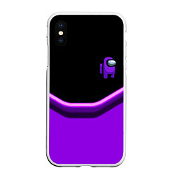 Чехол iPhone XS Max матовый Among us neon geometry, цвет: 3D-белый