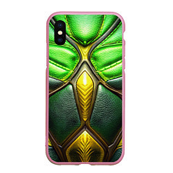 Чехол iPhone XS Max матовый Зеленый текстурный костюм из кожи