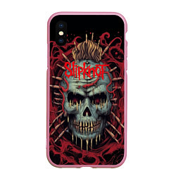 Чехол iPhone XS Max матовый Slipknot череп зомби