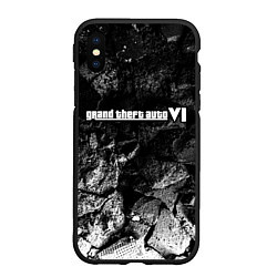 Чехол iPhone XS Max матовый GTA 6 black graphite, цвет: 3D-черный