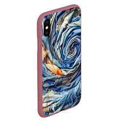 Чехол iPhone XS Max матовый Джинсовая воронка - модный тренд, цвет: 3D-малиновый — фото 2