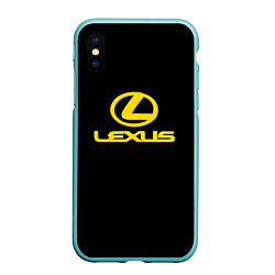 Чехол iPhone XS Max матовый Lexus yellow logo, цвет: 3D-мятный