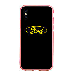 Чехол iPhone XS Max матовый Ford logo yellow, цвет: 3D-баблгам