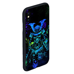 Чехол iPhone XS Max матовый Дух череп - самурай, цвет: 3D-черный — фото 2