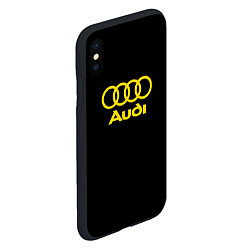 Чехол iPhone XS Max матовый Audi logo yellow, цвет: 3D-черный — фото 2