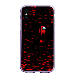 Чехол iPhone XS Max матовый Among us текстура краски, цвет: 3D-светло-сиреневый