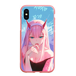 Чехол iPhone XS Max матовый Zero two аниме