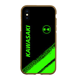 Чехол iPhone XS Max матовый Kawasaki - logo