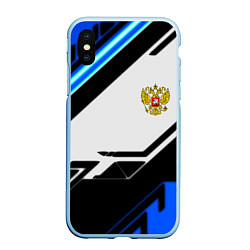 Чехол iPhone XS Max матовый Россия геометрия текстура