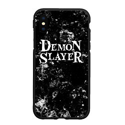 Чехол iPhone XS Max матовый Demon Slayer black ice, цвет: 3D-черный