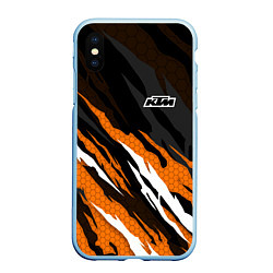 Чехол iPhone XS Max матовый KTM - Рваный гексагон