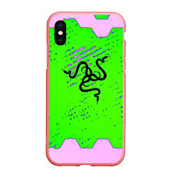 Чехол iPhone XS Max матовый Razer pattern geometry