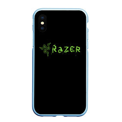 Чехол iPhone XS Max матовый Razer brend steel