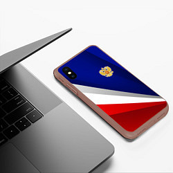 Чехол iPhone XS Max матовый Россия - униформа федерации, цвет: 3D-коричневый — фото 2