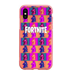 Чехол iPhone XS Max матовый Fortnite logo pattern game, цвет: 3D-баблгам