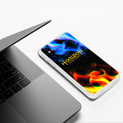 Чехол iPhone XS Max матовый Horizon zero dawn flame glitch, цвет: 3D-белый — фото 2