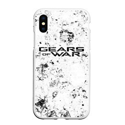 Чехол iPhone XS Max матовый Gears of War dirty ice, цвет: 3D-белый