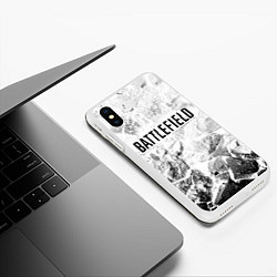 Чехол iPhone XS Max матовый Battlefield white graphite, цвет: 3D-белый — фото 2