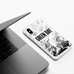 Чехол iPhone XS Max матовый Green Day white graphite, цвет: 3D-белый — фото 2