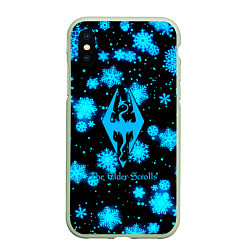 Чехол iPhone XS Max матовый The Elder Scrolls logo winter