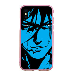 Чехол iPhone XS Max матовый Лицо самурая в стиле манга - manga guy