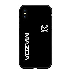 Чехол iPhone XS Max матовый Mazda white logo