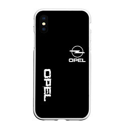 Чехол iPhone XS Max матовый Opel white logo