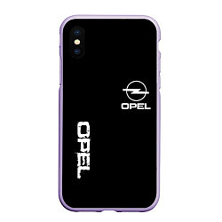 Чехол iPhone XS Max матовый Opel white logo, цвет: 3D-светло-сиреневый