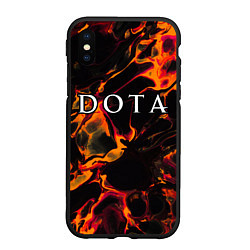 Чехол iPhone XS Max матовый Dota red lava, цвет: 3D-черный