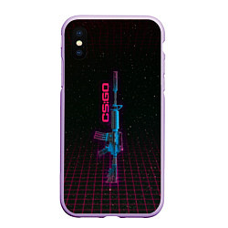 Чехол iPhone XS Max матовый M4a1-s опустошитель - CS:GO, цвет: 3D-сиреневый