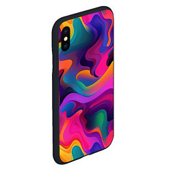 Чехол iPhone XS Max матовый Неоновые формы, цвет: 3D-черный — фото 2