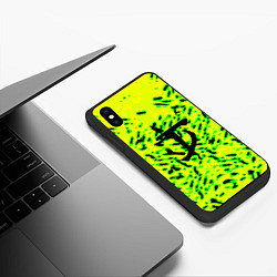 Чехол iPhone XS Max матовый Doom кислотный стиль лого, цвет: 3D-черный — фото 2