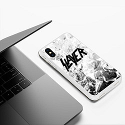 Чехол iPhone XS Max матовый Slayer white graphite, цвет: 3D-белый — фото 2