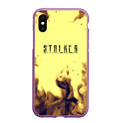 Чехол iPhone XS Max матовый Stalker fire retro, цвет: 3D-фиолетовый