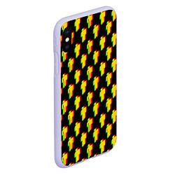 Чехол iPhone XS Max матовый Billie Eilish glitch pattern, цвет: 3D-светло-сиреневый — фото 2