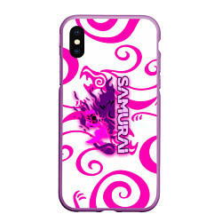 Чехол iPhone XS Max матовый Samurai dragon steel