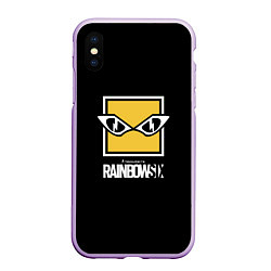 Чехол iPhone XS Max матовый Rainbow six 6 logo games, цвет: 3D-сиреневый