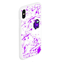 Чехол iPhone XS Max матовый Among us neon colors game, цвет: 3D-белый — фото 2