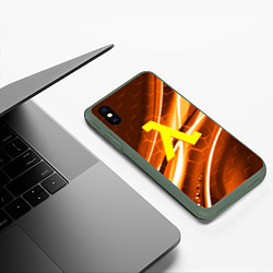 Чехол iPhone XS Max матовый Half life valve steel, цвет: 3D-темно-зеленый — фото 2