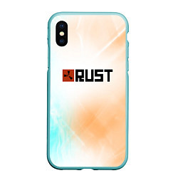 Чехол iPhone XS Max матовый RUST gradient, цвет: 3D-мятный