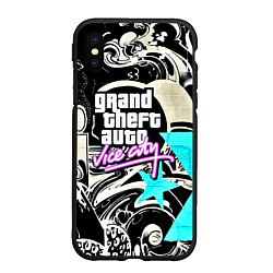 Чехол iPhone XS Max матовый GTA vice city grafiti