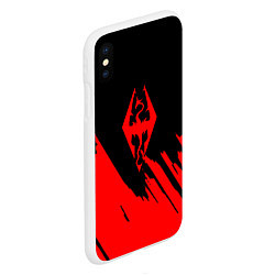 Чехол iPhone XS Max матовый The elder scrolls красные штрихи, цвет: 3D-белый — фото 2